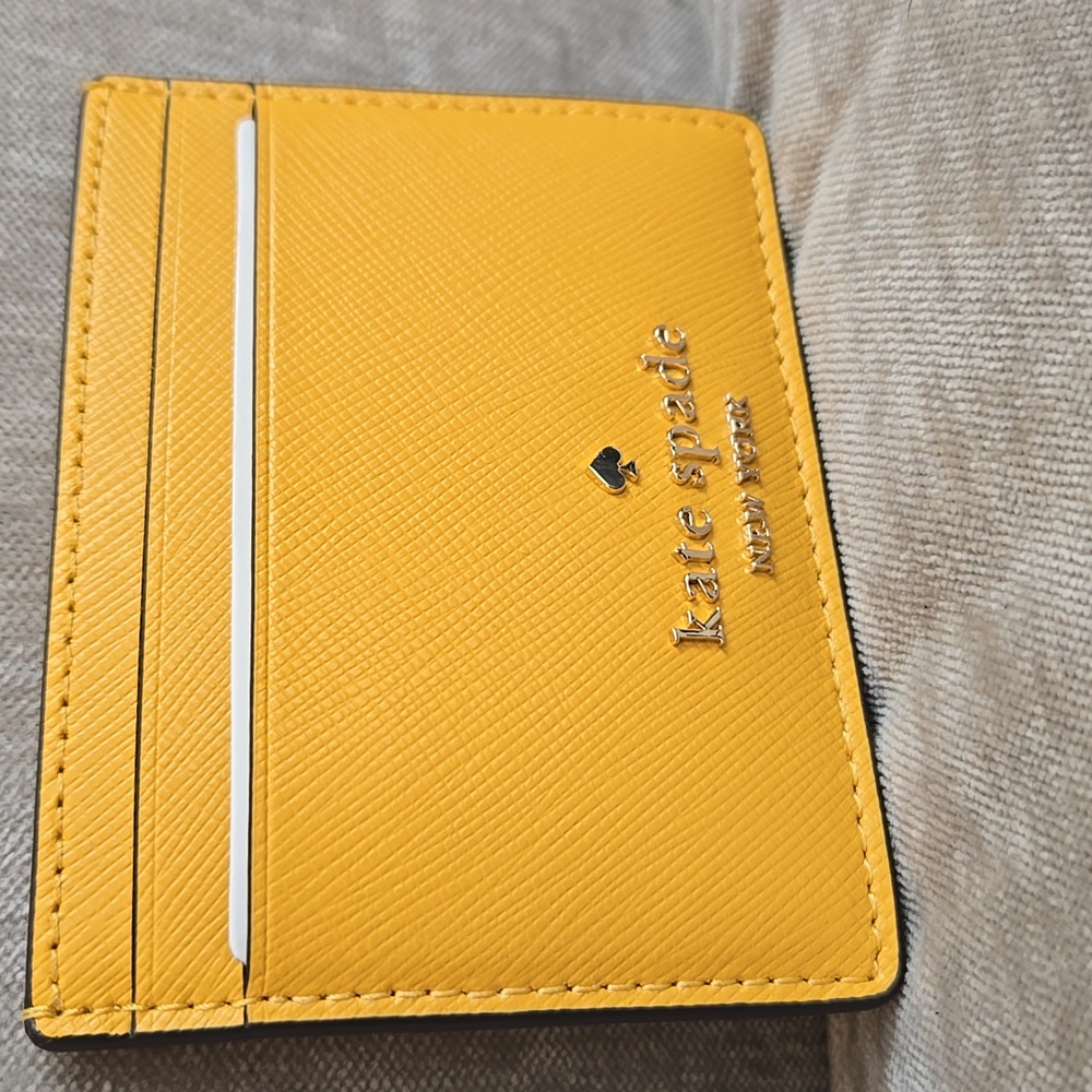 Kate Spade NWT Card Holder Yellow - Picture 2 of 5